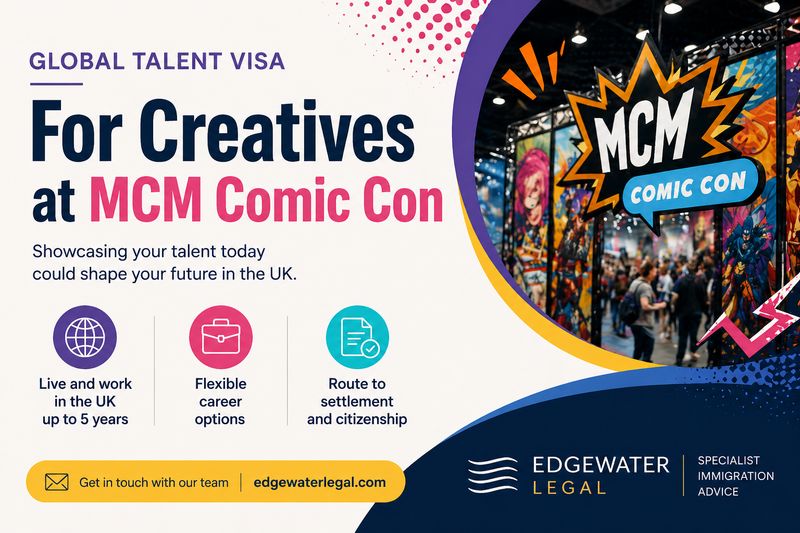 Cover image for Global Talent Visa options in the UK for creatives at the MCM Comic Con